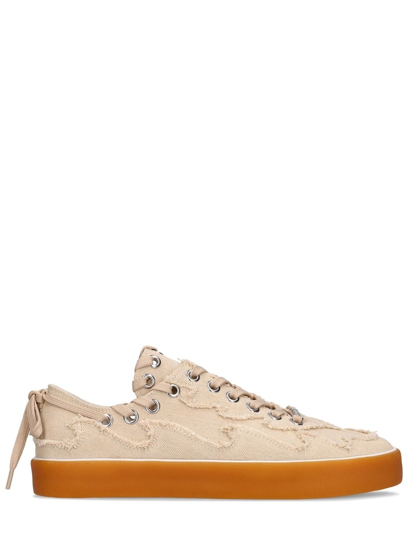 Destroyed canvas low-top sneakers - 1