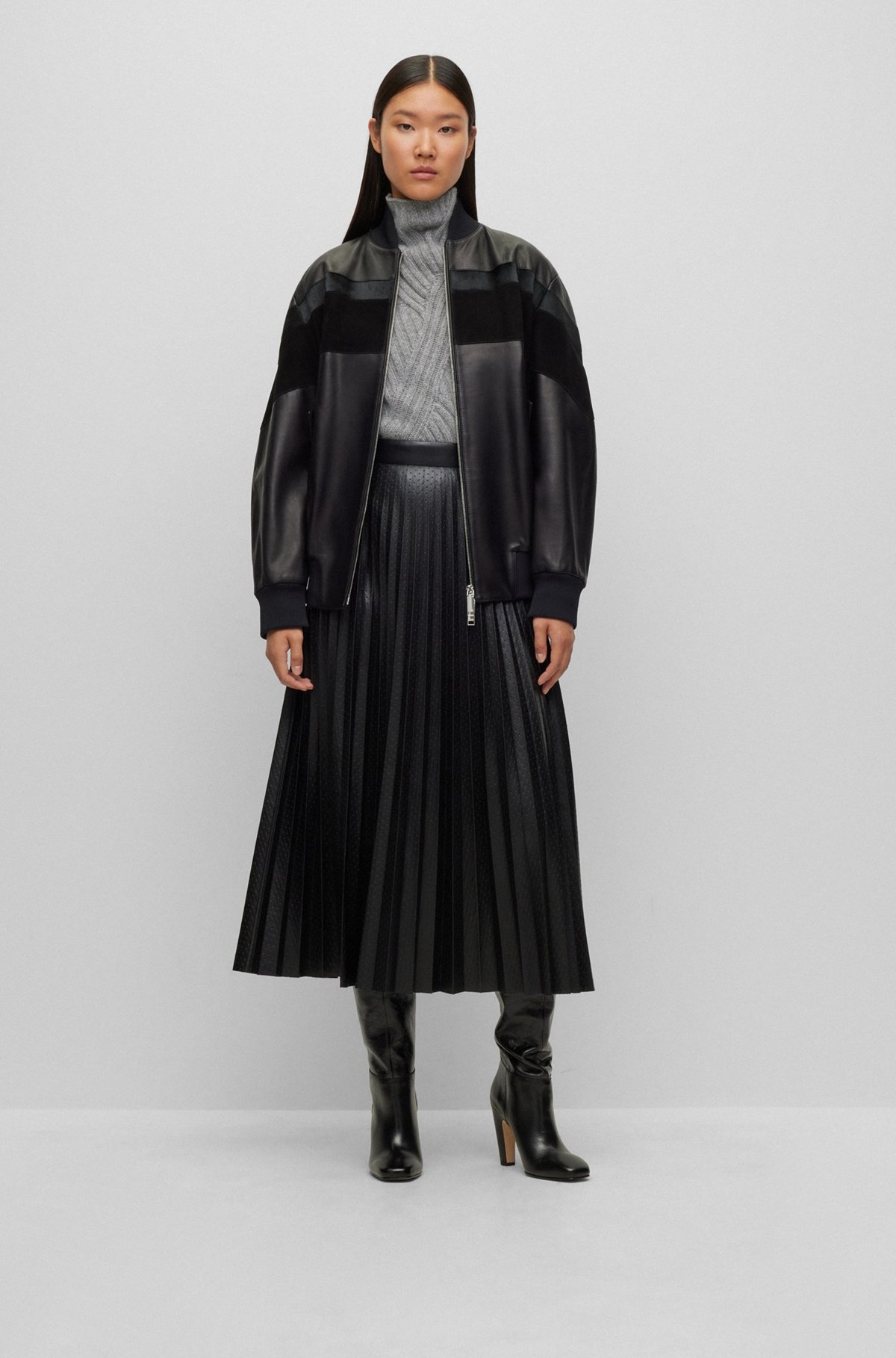 RELAXED-FIT JACKET WITH LEATHER AND SUEDE - 3