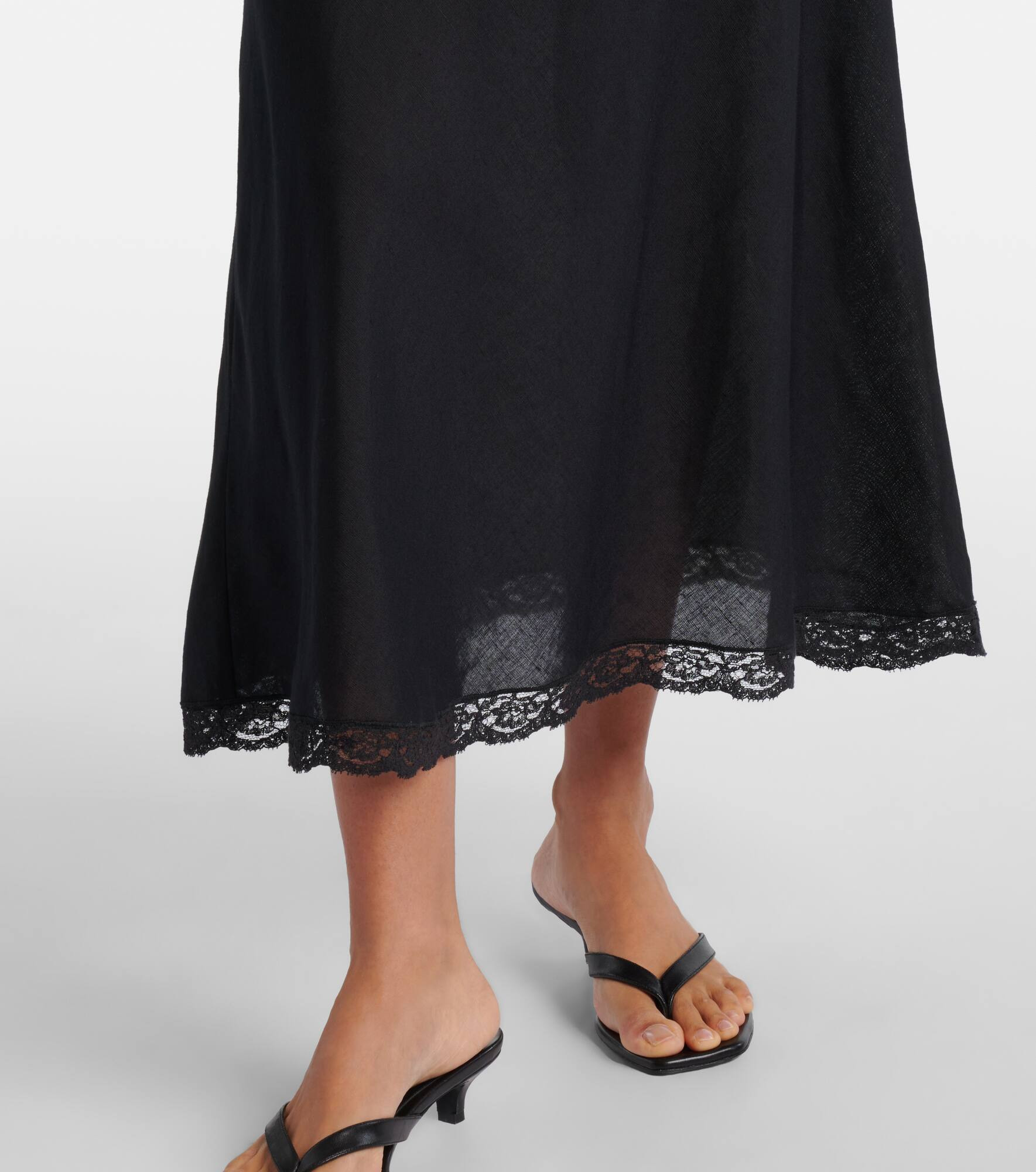 Clarice lace-trimmed midi dress - 5