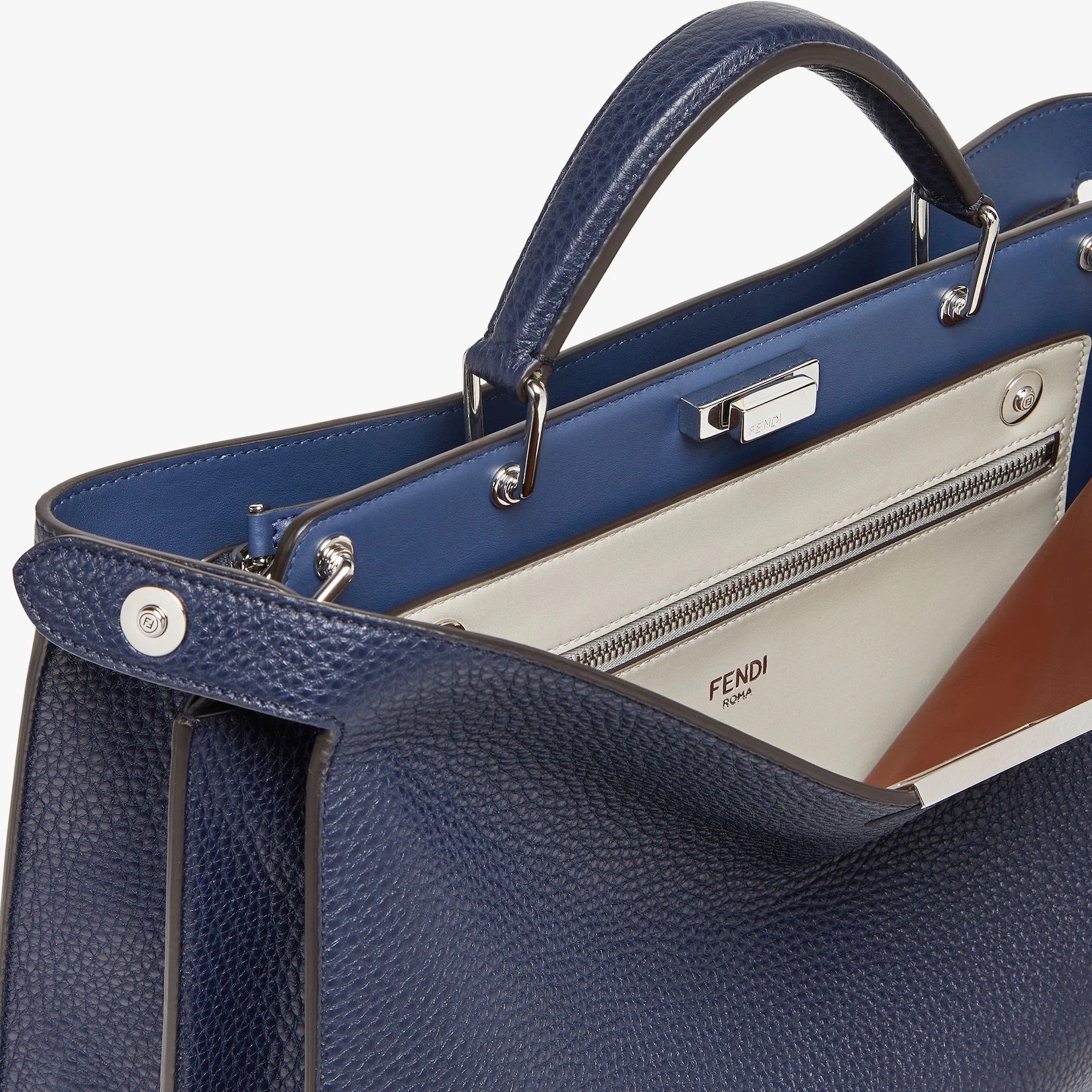 Dark blue leather bag - 6