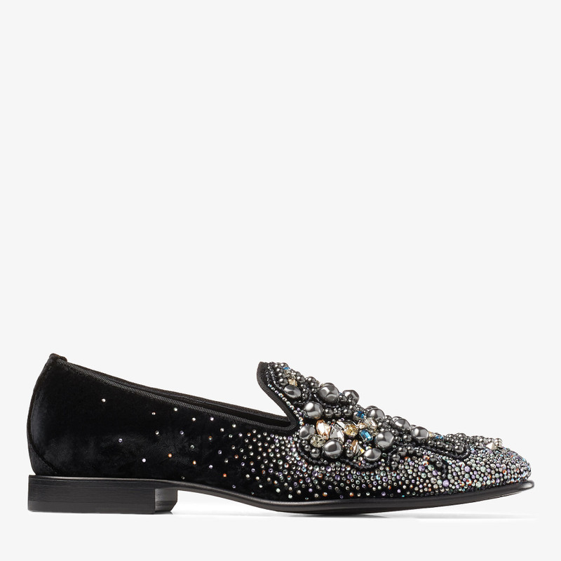 Thame
Black Velvet Slipper with Crystal Embellishment 1