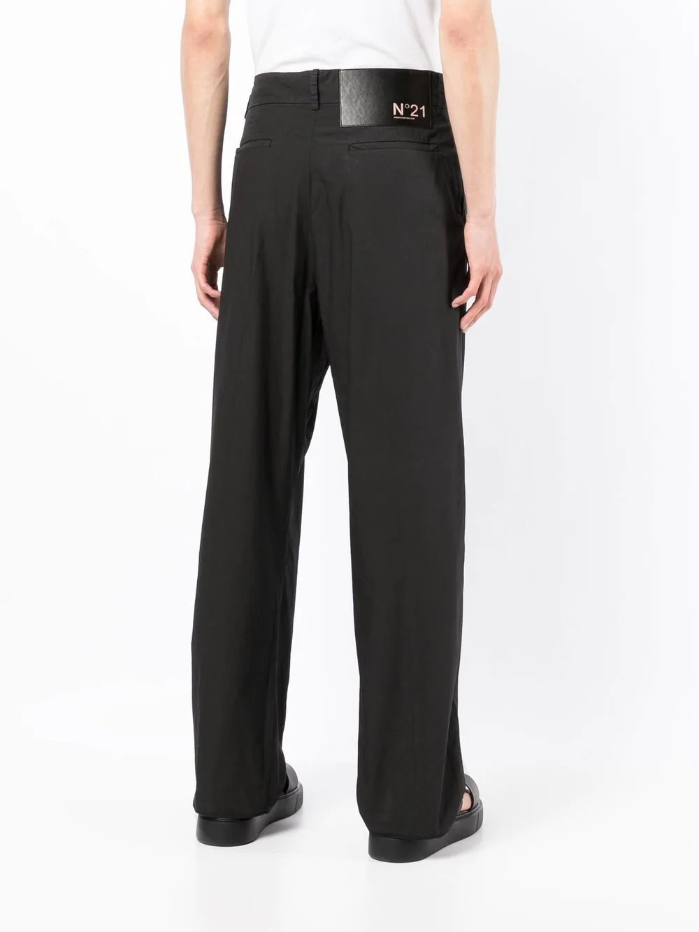 straight-leg belted trousers - 4