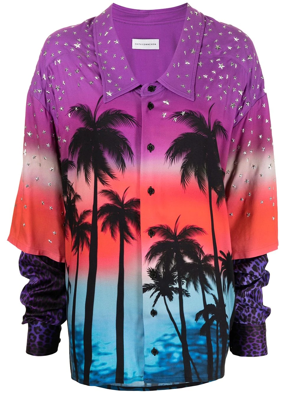 oversize palm tree-print shirt - 1