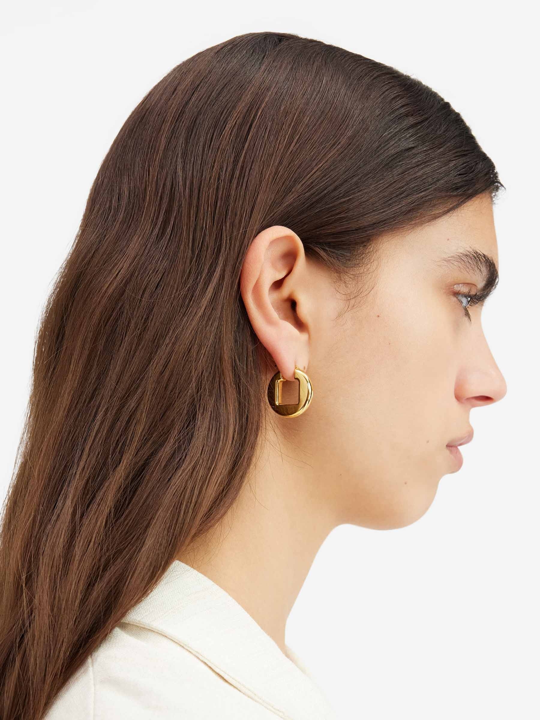 ROUND SQUARE EARRINGS - 4