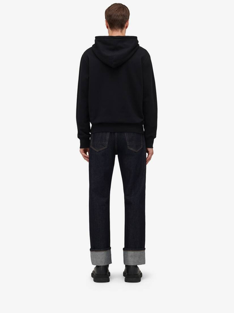 Men's Half Seal Logo Hooded Sweatshirt in Black 4