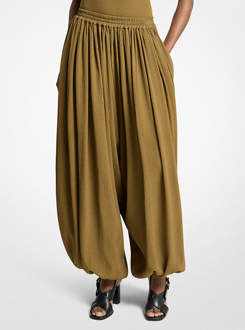 Silk Seersucker Sarouel Pants 1