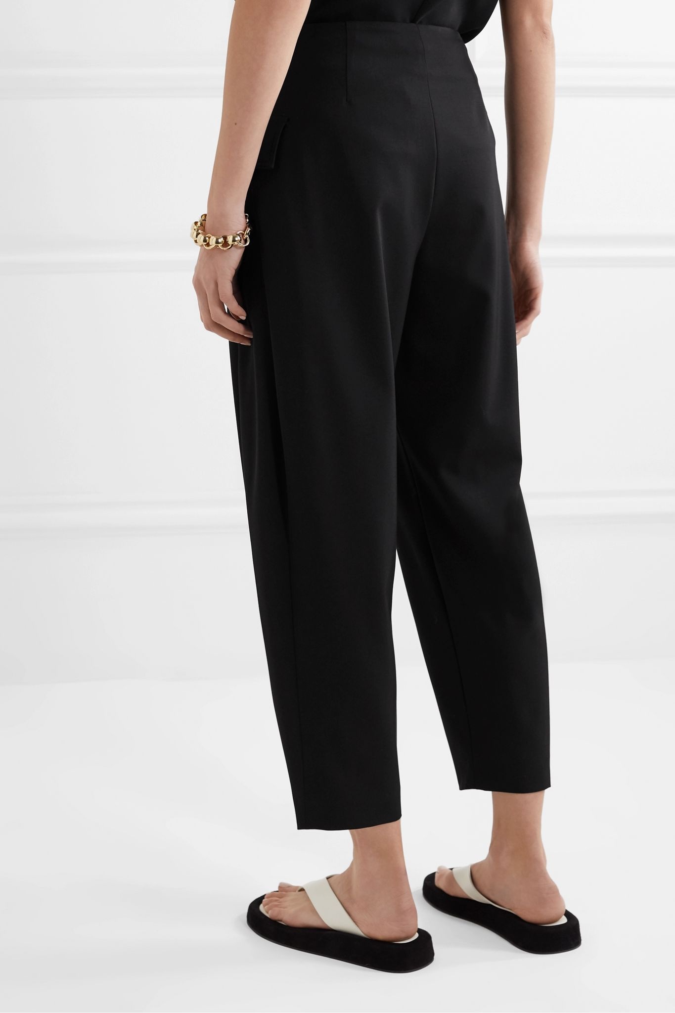 Wool-blend tapered pants - 4