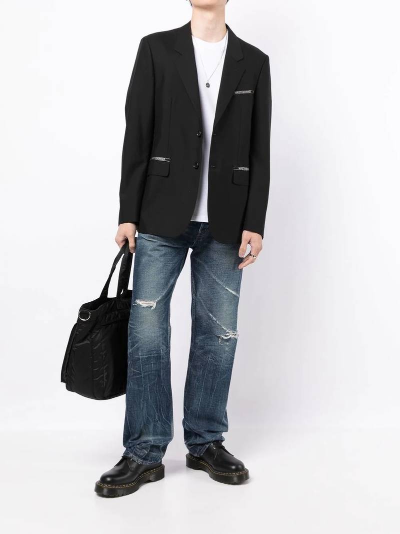 MASTERMIND WORLD logo-patch single-breasted blazer outlook