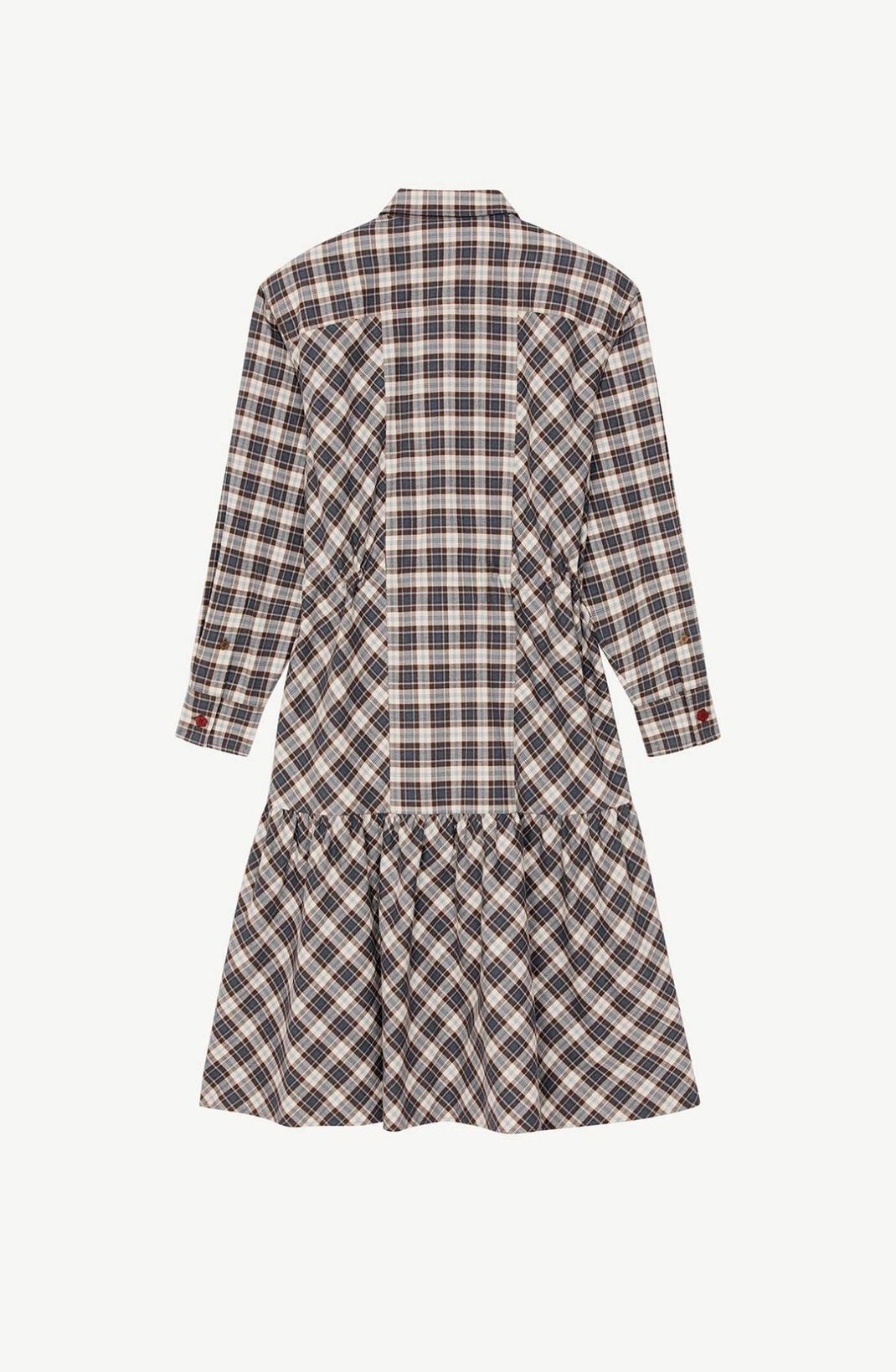 Checked midi-length shirt dress - 6