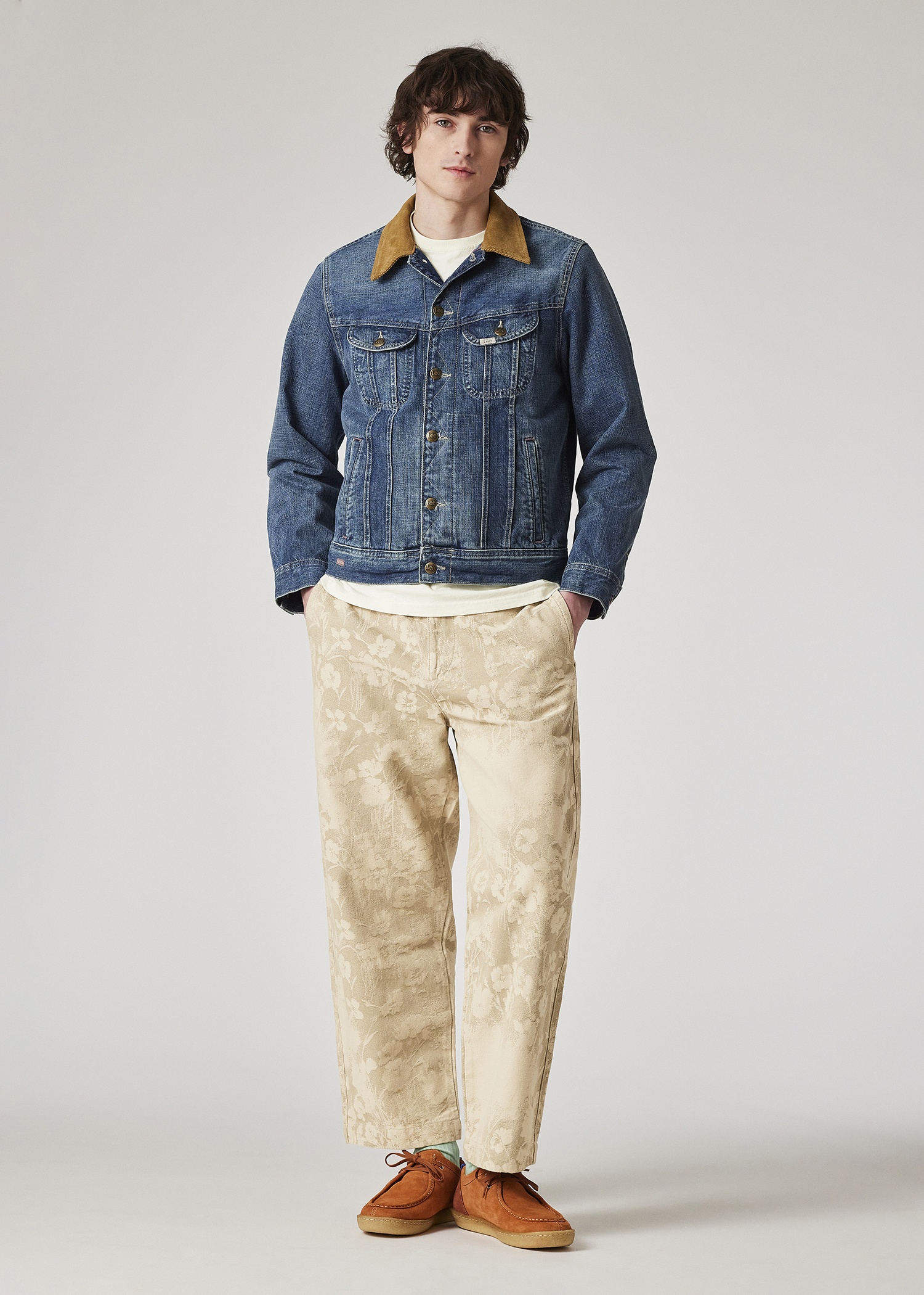 Paul Smith + Lee® Beige Jacquard Tapered Trousers - 6