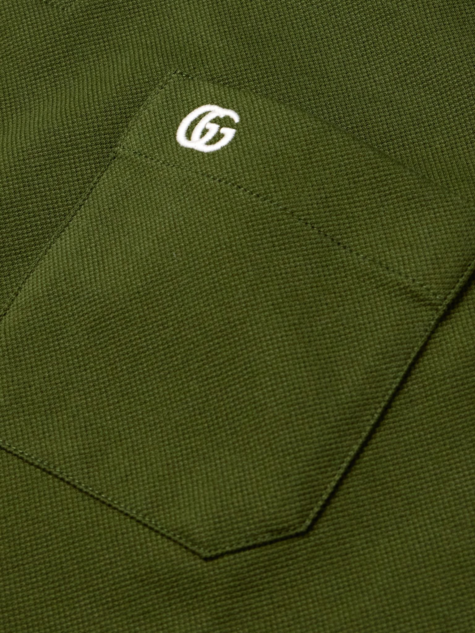 Lido Logo-Embroidered Stretch-Cotton Piqué Polo Shirt Forest green - 5