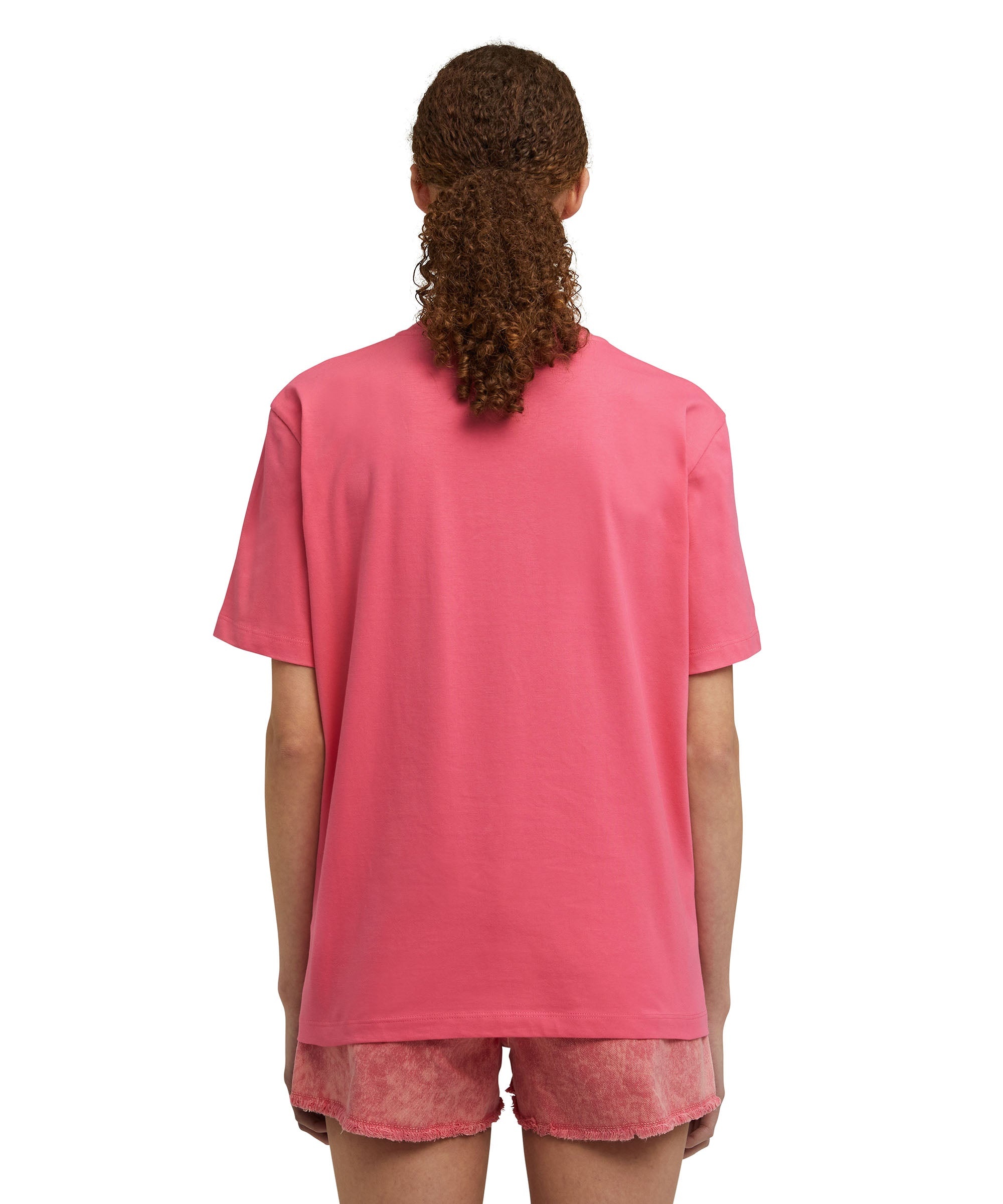 Cotton crewneck t-shirt with multicolor, embroidered logo in cursive - 4