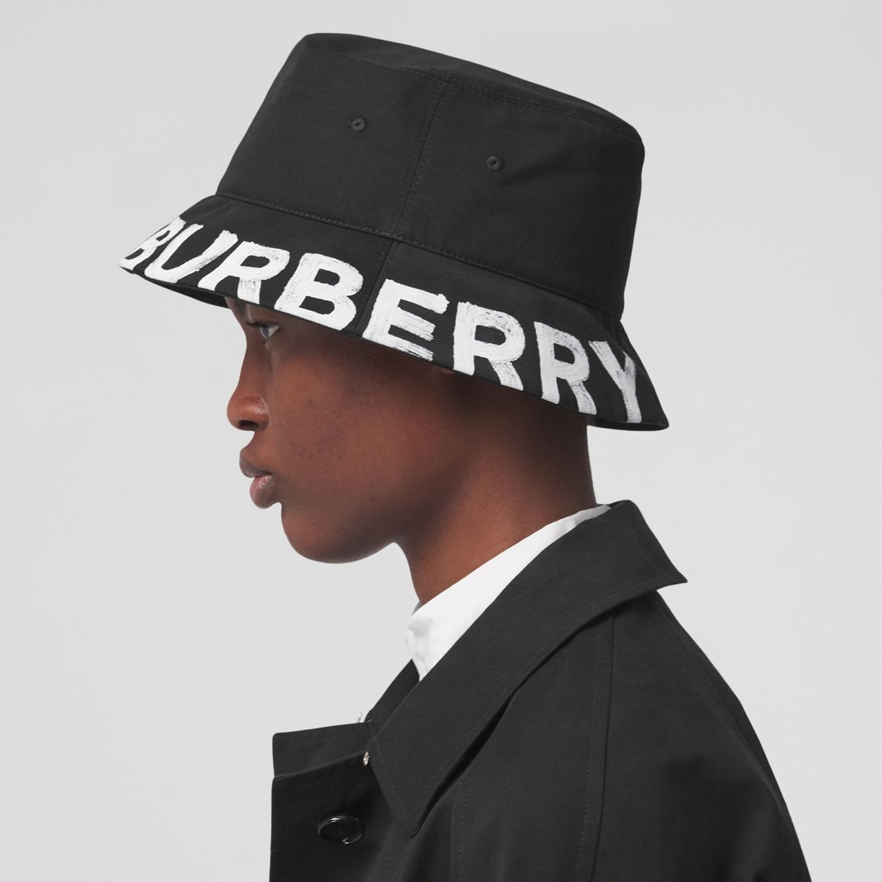 Reversible Logo Print Cotton Gabardine Bucket Hat - 6