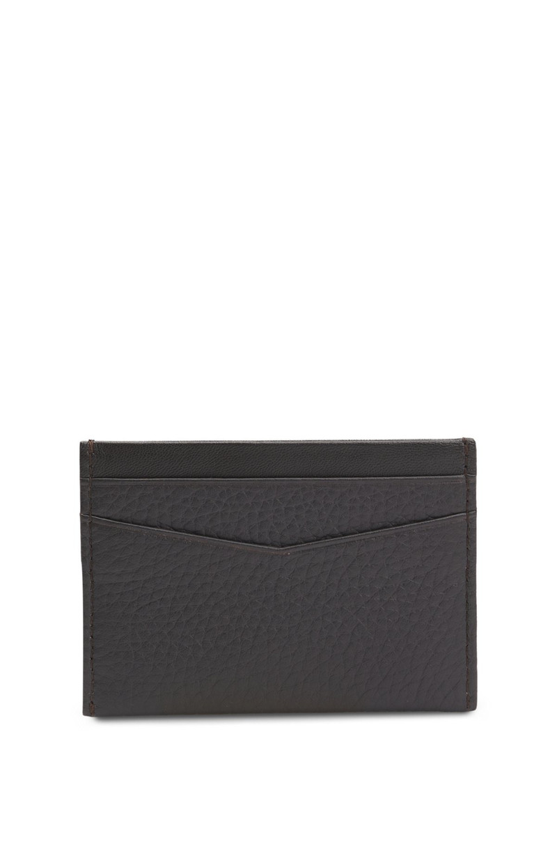 BOSS GRAINED-LEATHER CARD HOLDER WITH LOGO LETTERING outlook