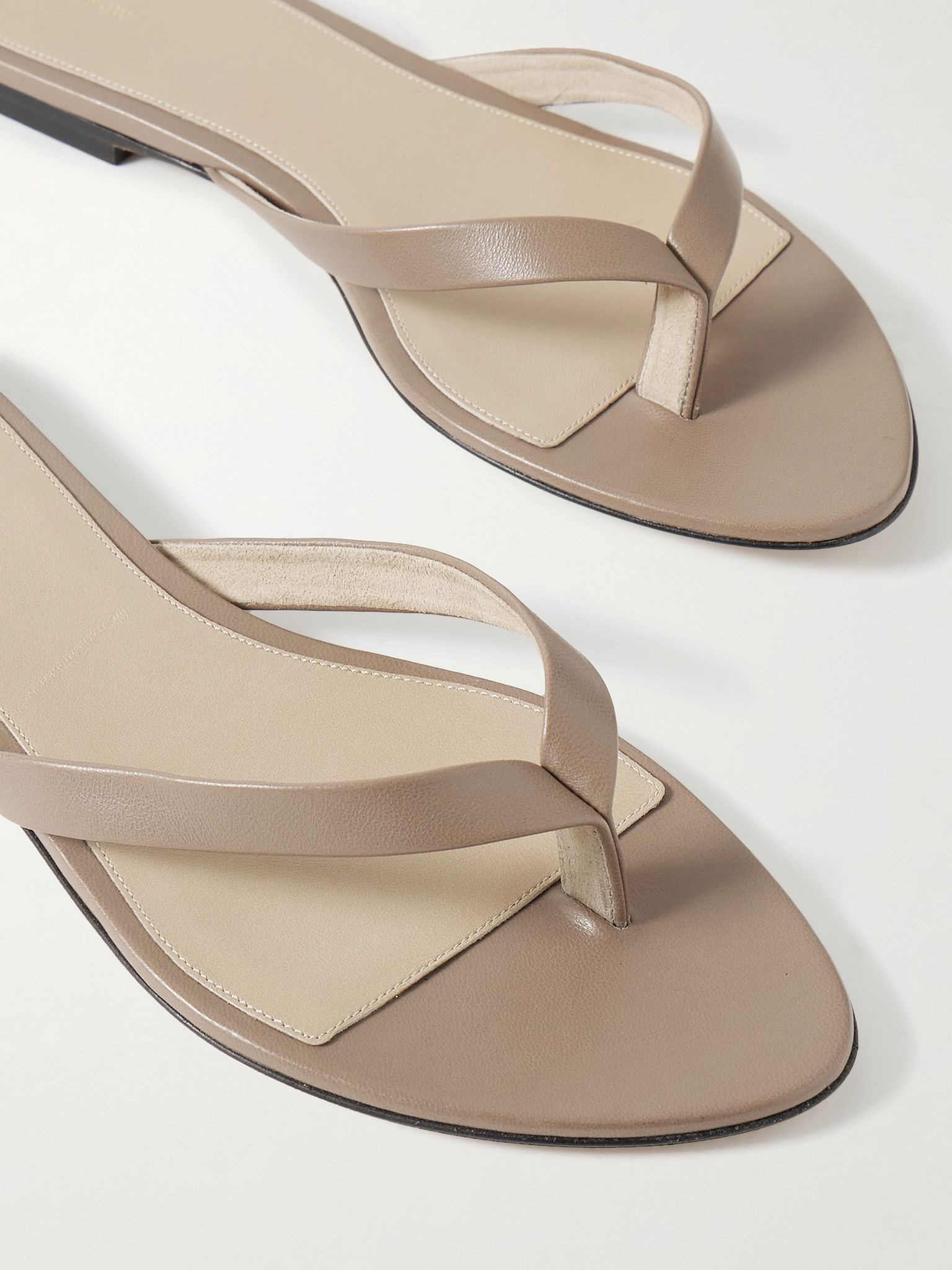 Sacha leather flip flops Gray - 4