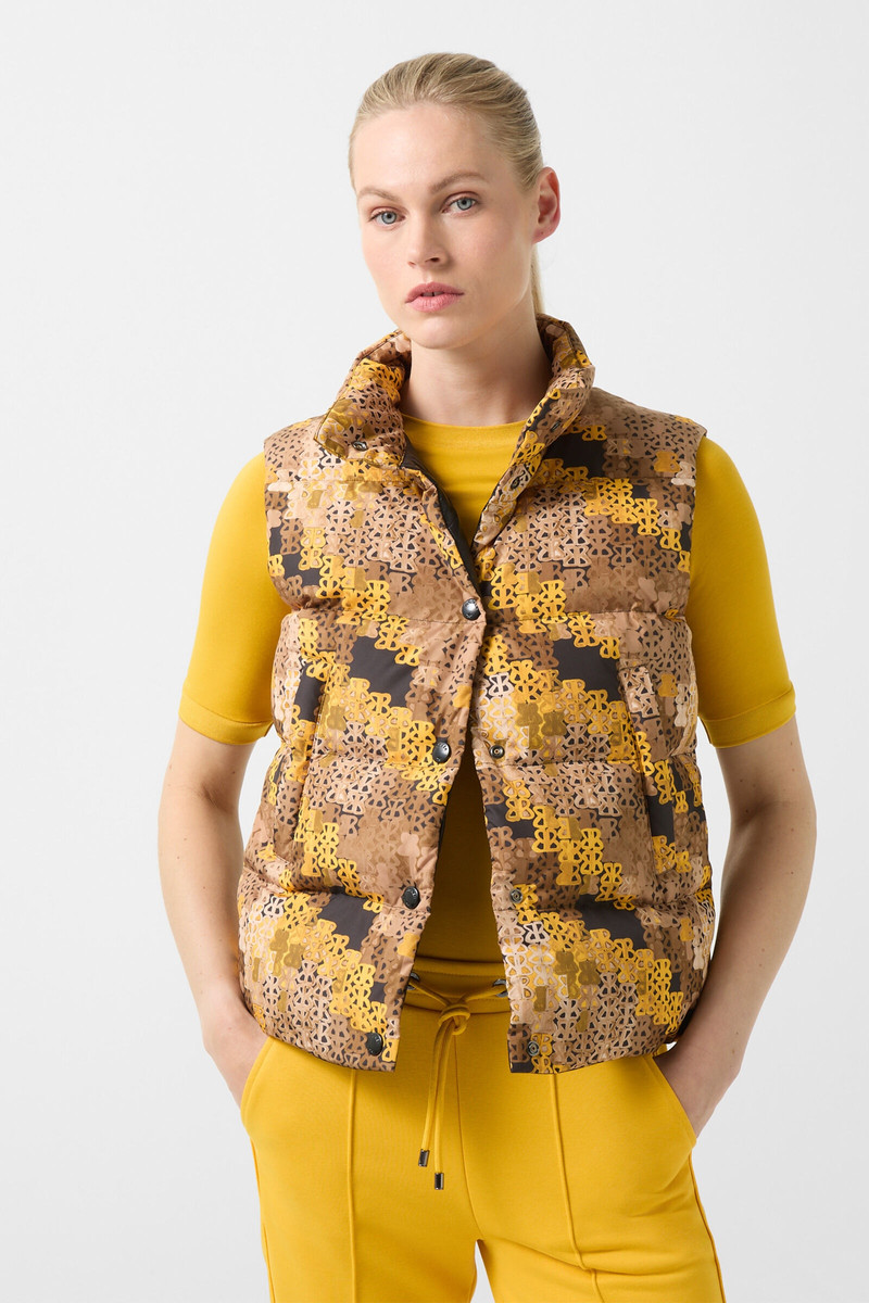 Orely Lightweight down vest in Camel/Mustard yellow 2