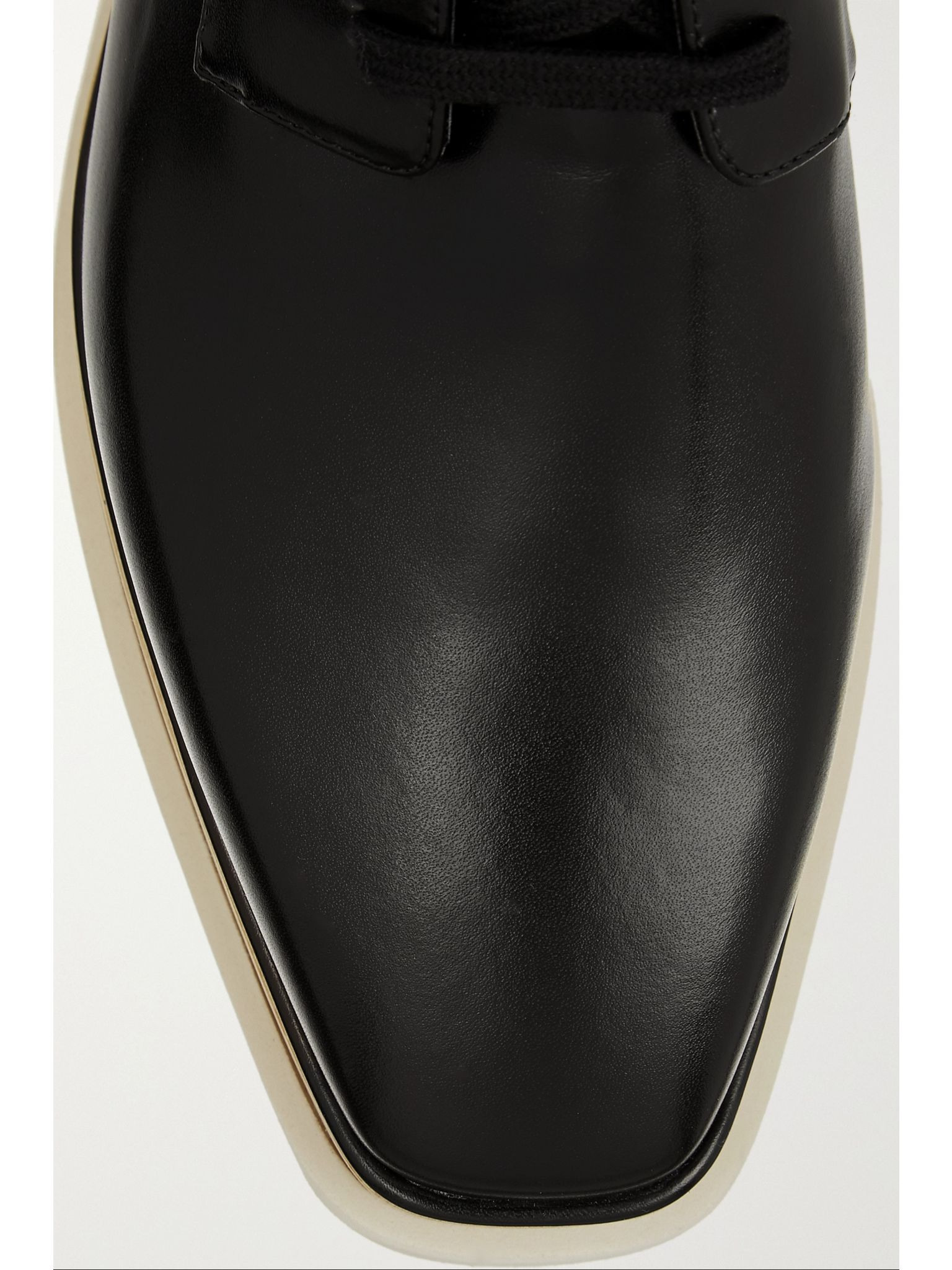 Elyse faux glossed-leather platform brogues Black - 4