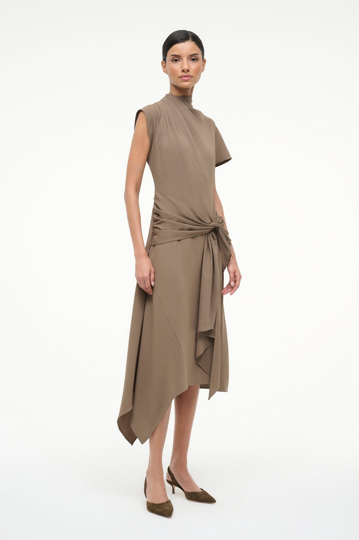 STAUD DAVINA DRESS TRUFFLE - 3