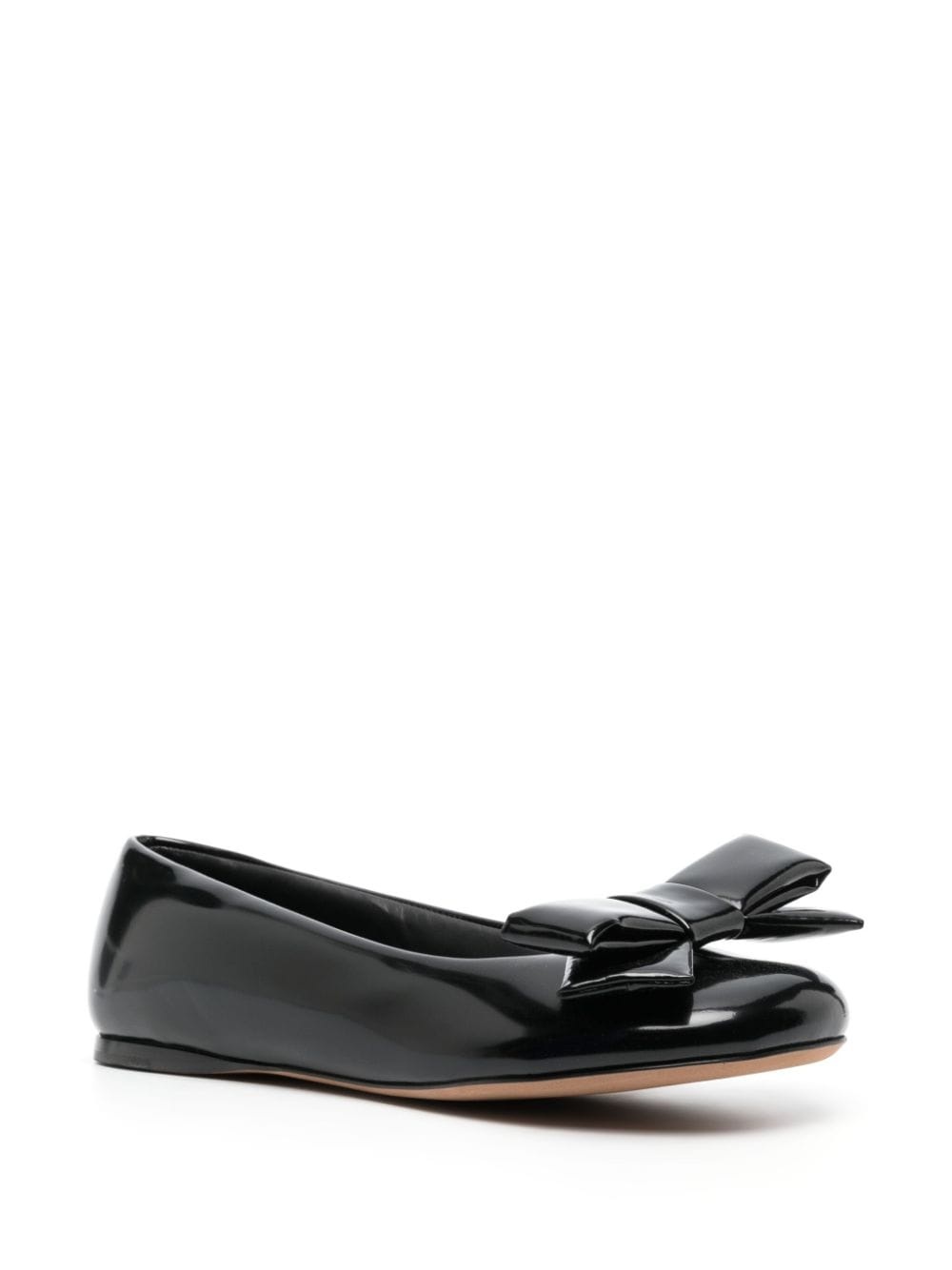 Puffy leather ballerina pumps - 2