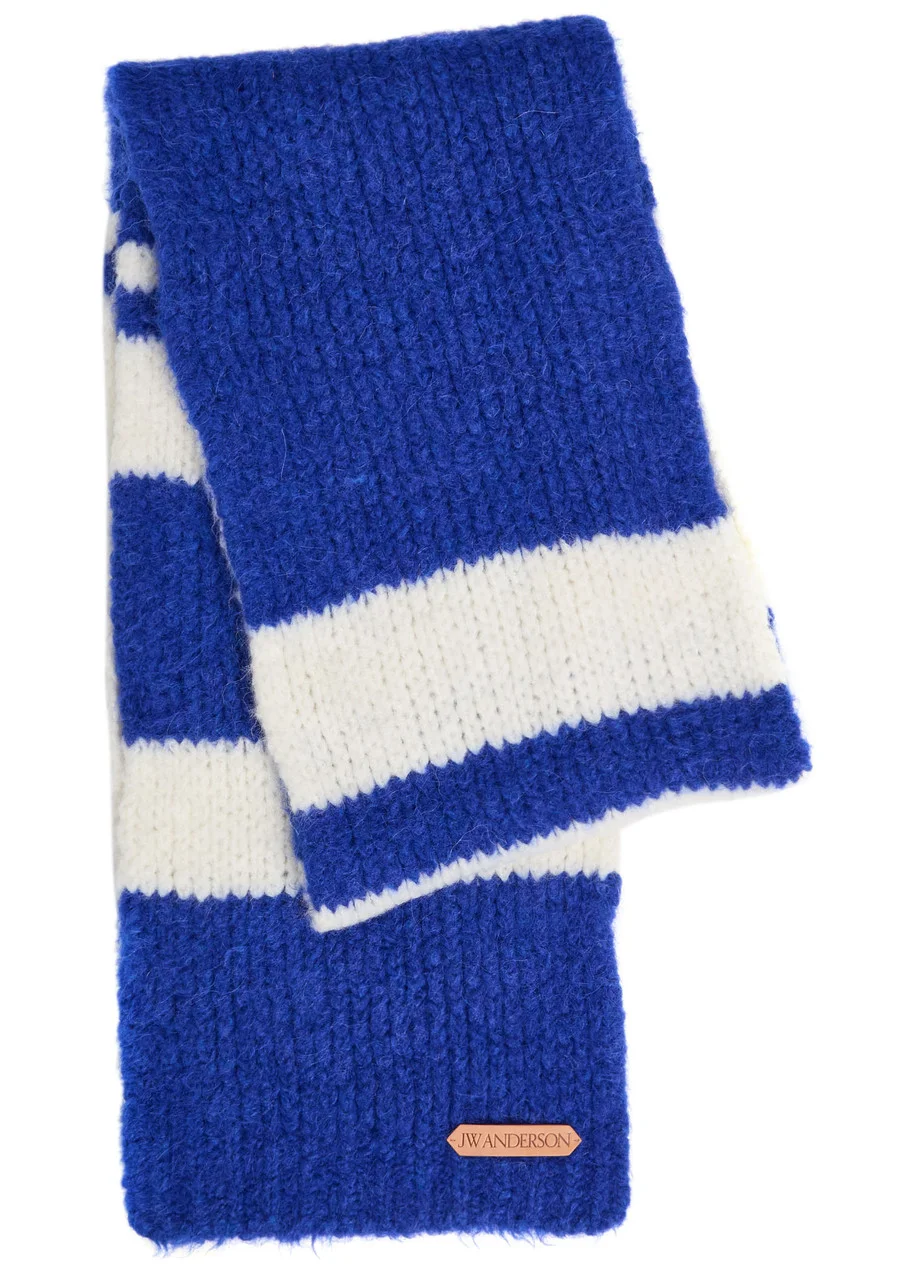 JW Anderson Striped Knit Alpaca-blend Scarf - 1