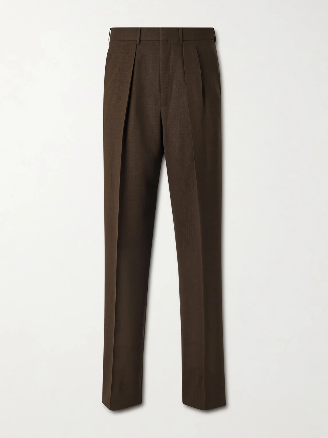 Pleated Wool Wide-Leg Trousers - 1