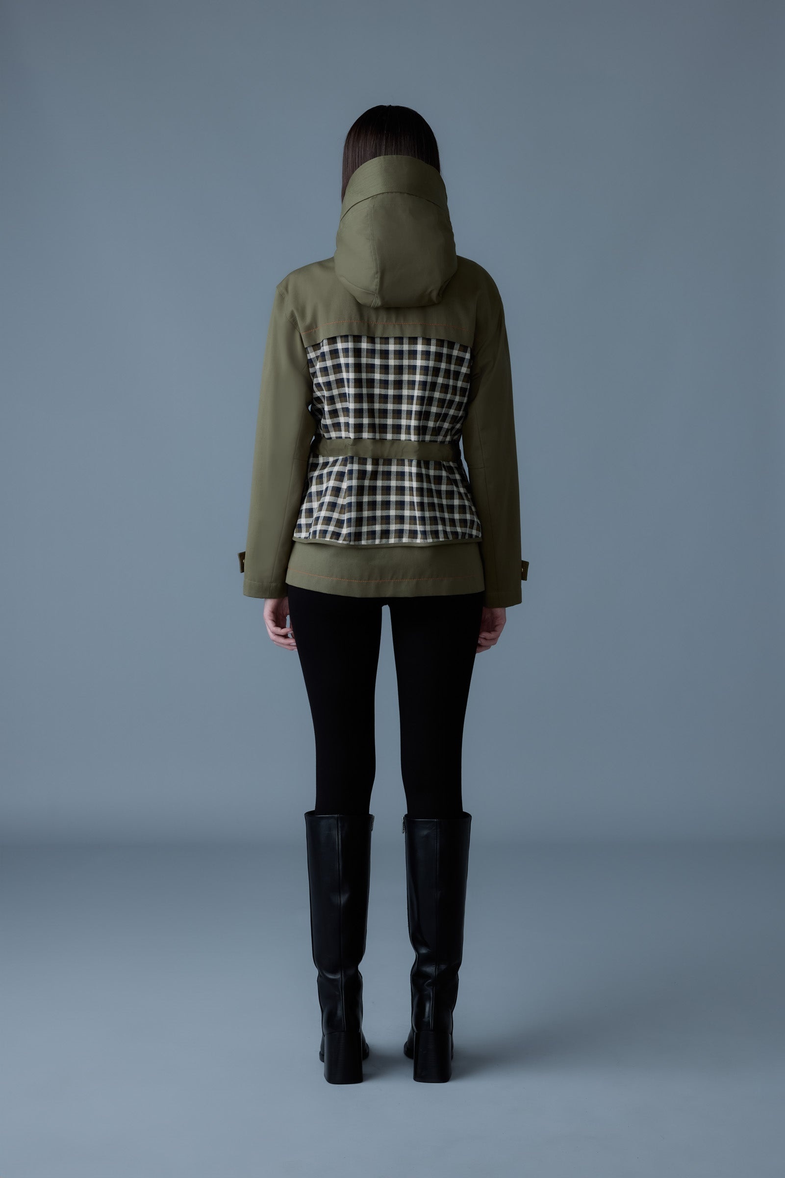 KAORI-PL Hybrid jacket with peplum and plaid detail - 4