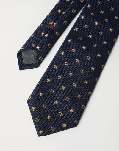 Brunello Cucinelli Silk tie with geometric pattern outlook