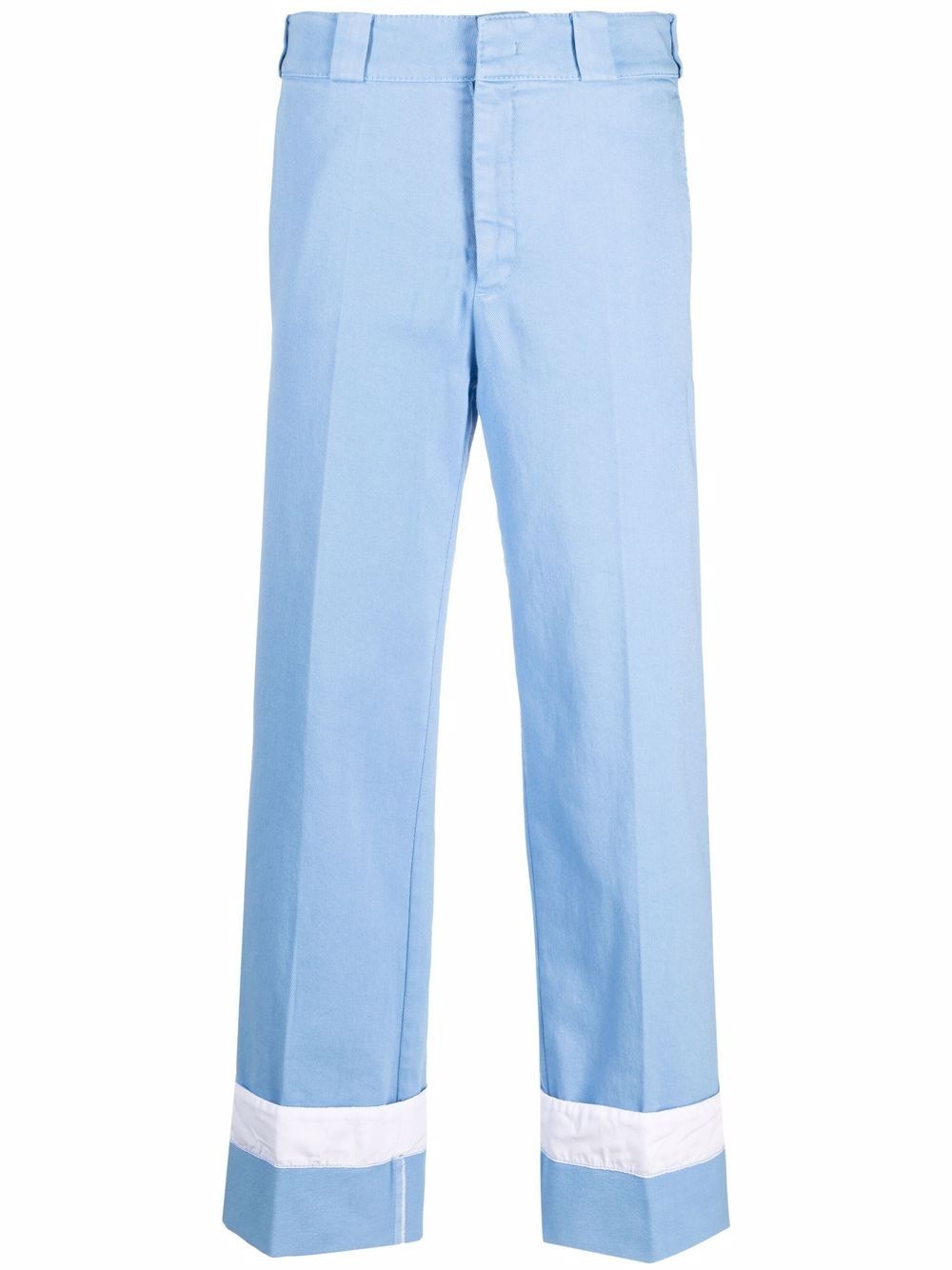 turn-up hem denim trousers - 1