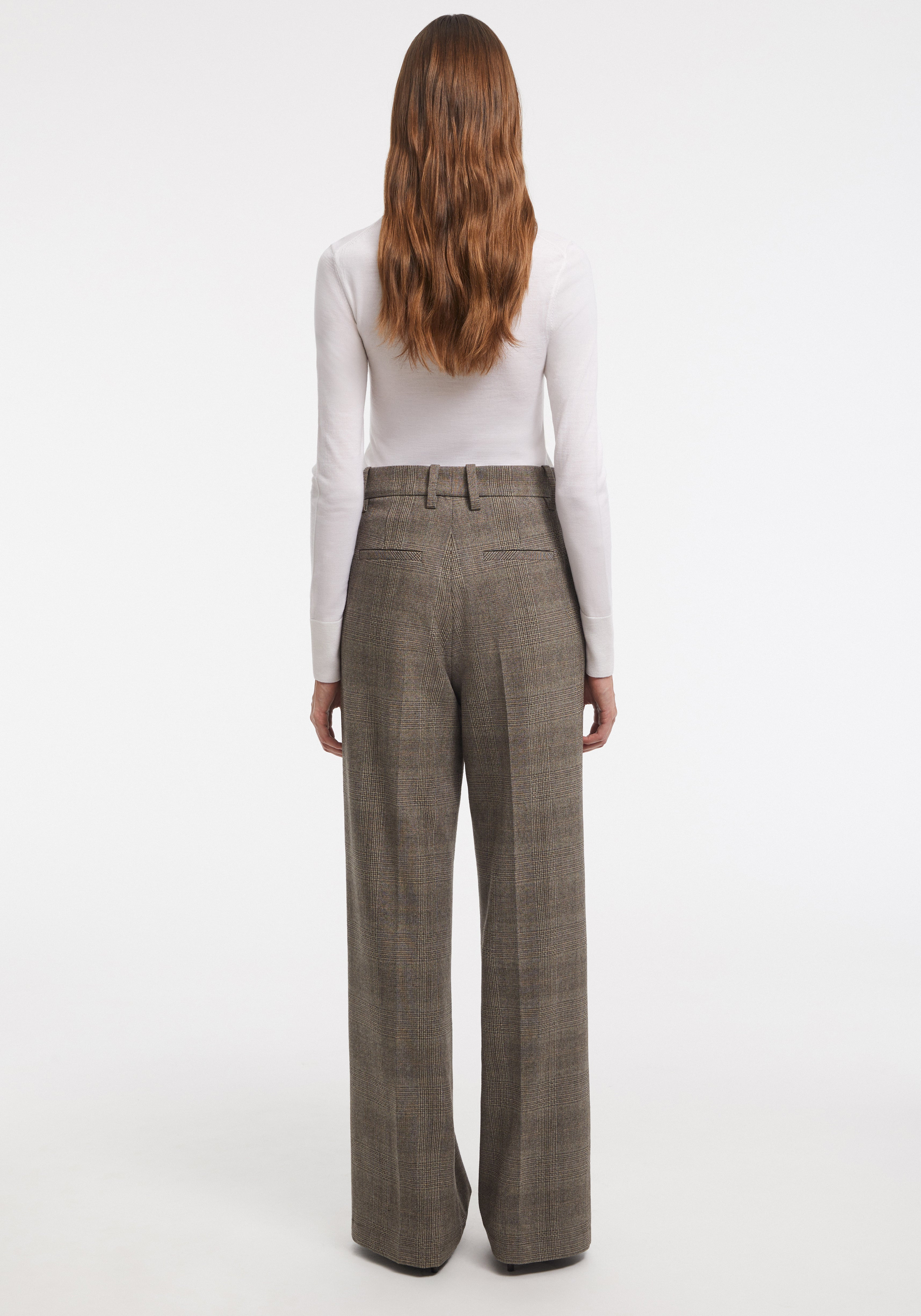 MAROON
Checkered wide-leg suiting pants - 6
