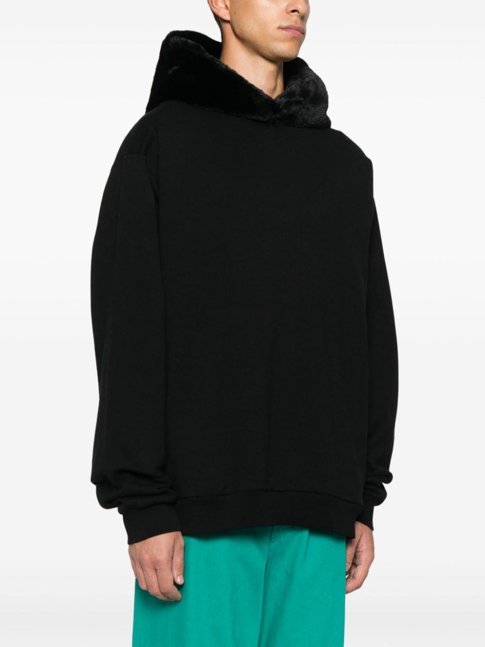 fur-hood sweatshirt - 3