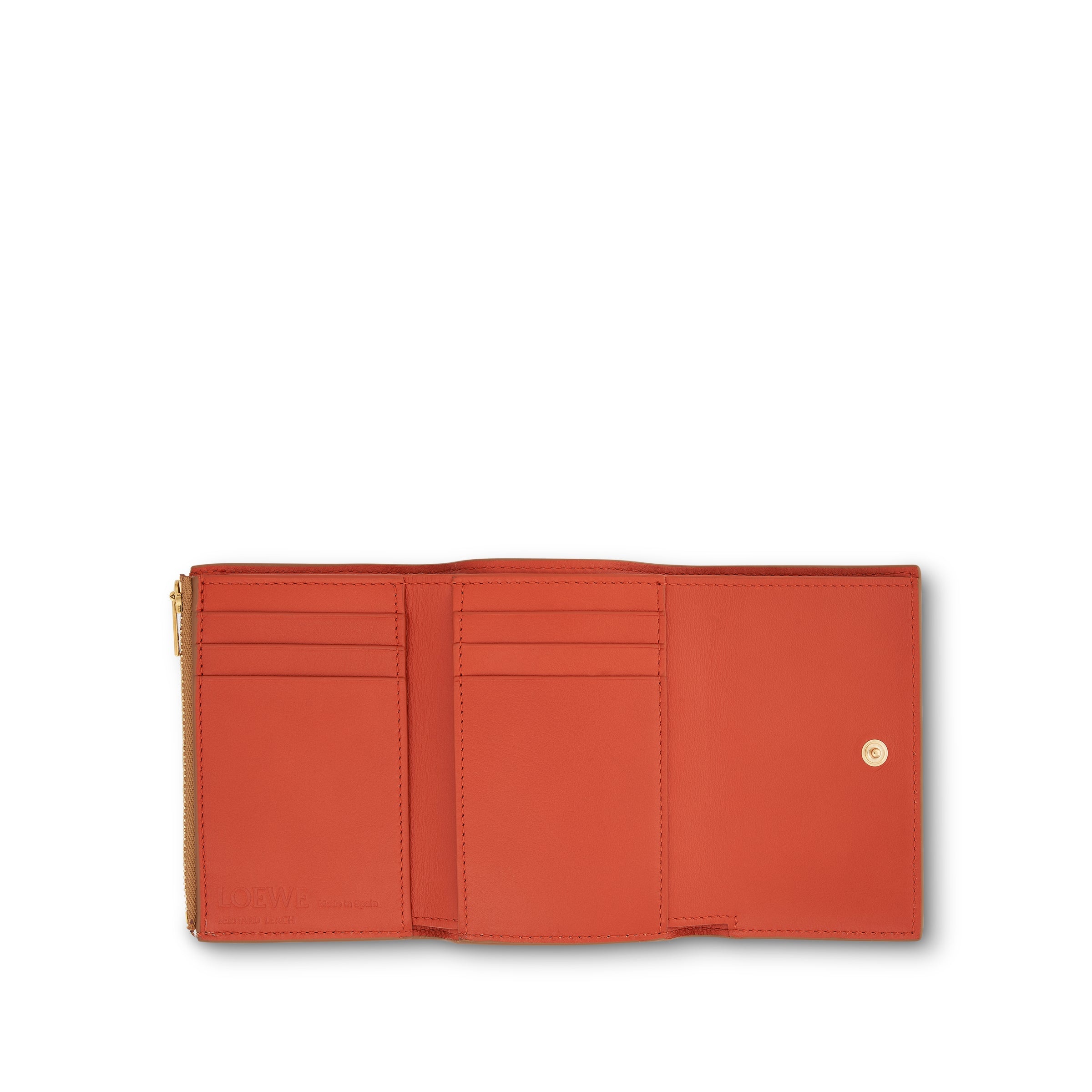 Owl Small Vertical Wallet in Classic Calfskin in Dune - 3