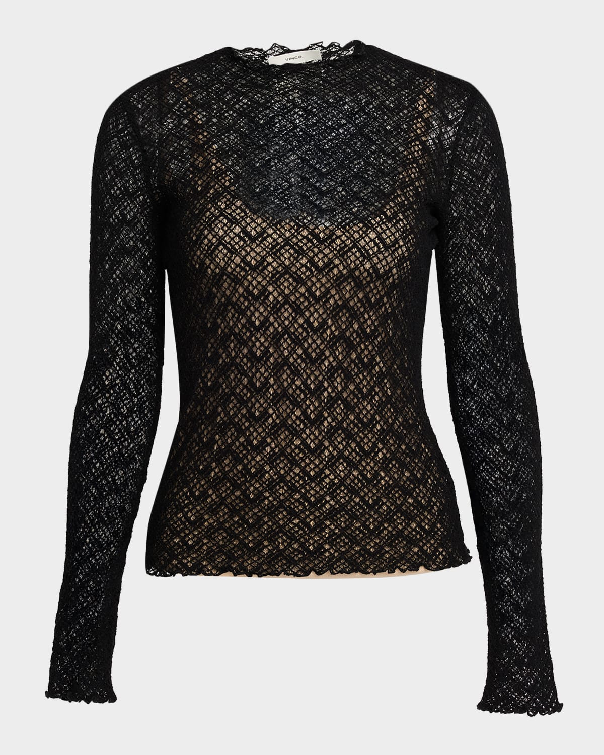 Lace Mock-Neck Top - 1