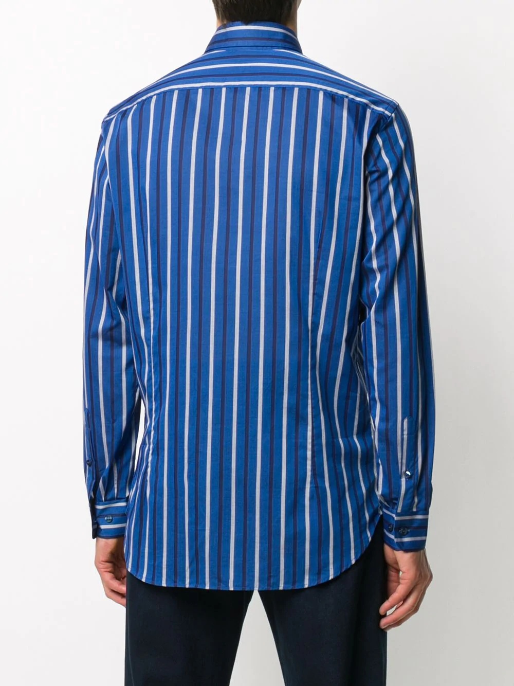 vertical stripe logo embroidered shirt - 4