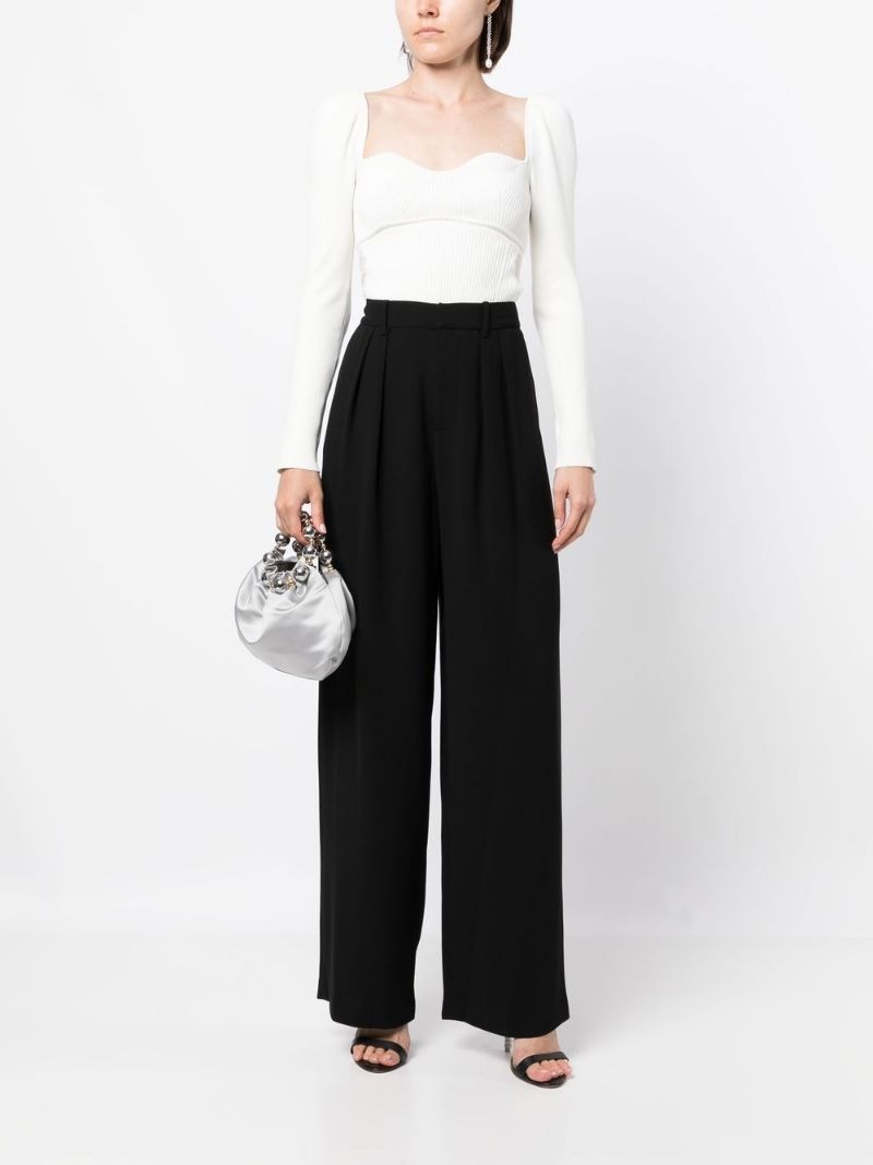 pleat-detail wide-leg pants - 2