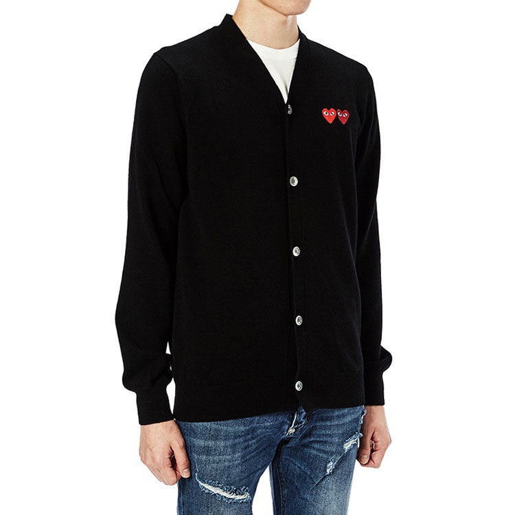 COMME des GARCONS PLAY Cardigan With Double Emblems 'Black' AZ-N058-051-1 - 5