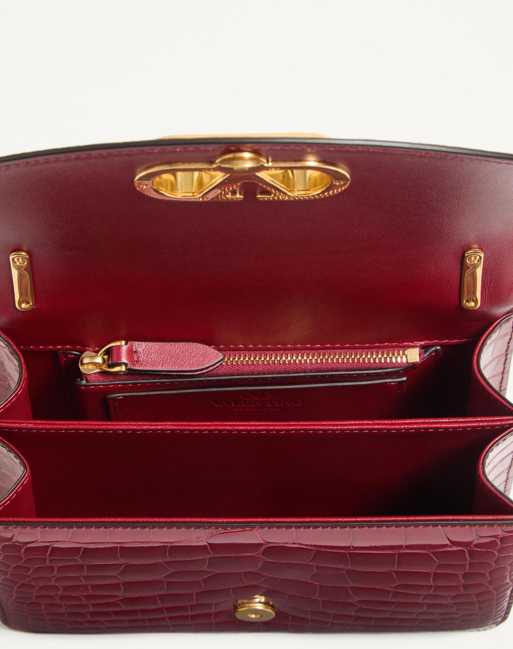VALENTINO GARAVANI VAIN SMALL SHOULDER BAG IN CROCODILE LEATHER - 6