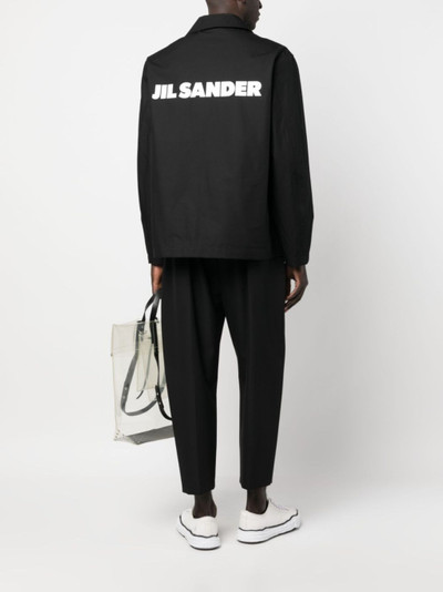 Jil Sander logo-print cotton shirt jacket outlook