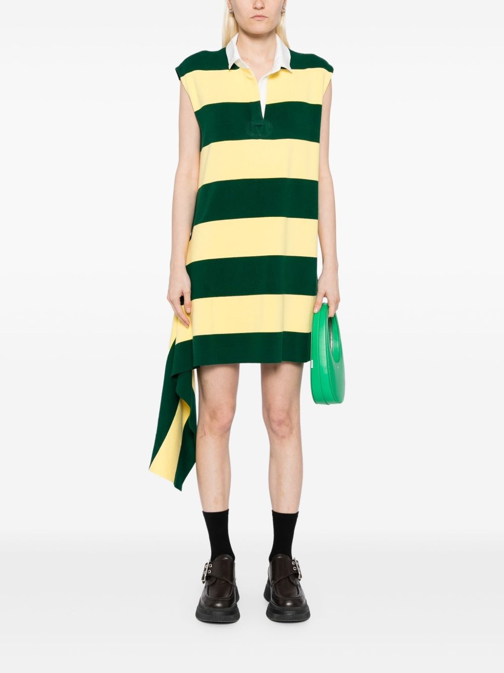 striped cascade mini dress - 2