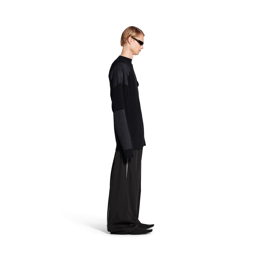 Men's Military Sweater in Black - 3
