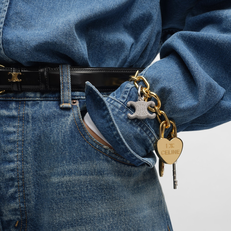 CELINE Celine Charms Triomphe in Strass and Brass with Rhodium Finish outlook