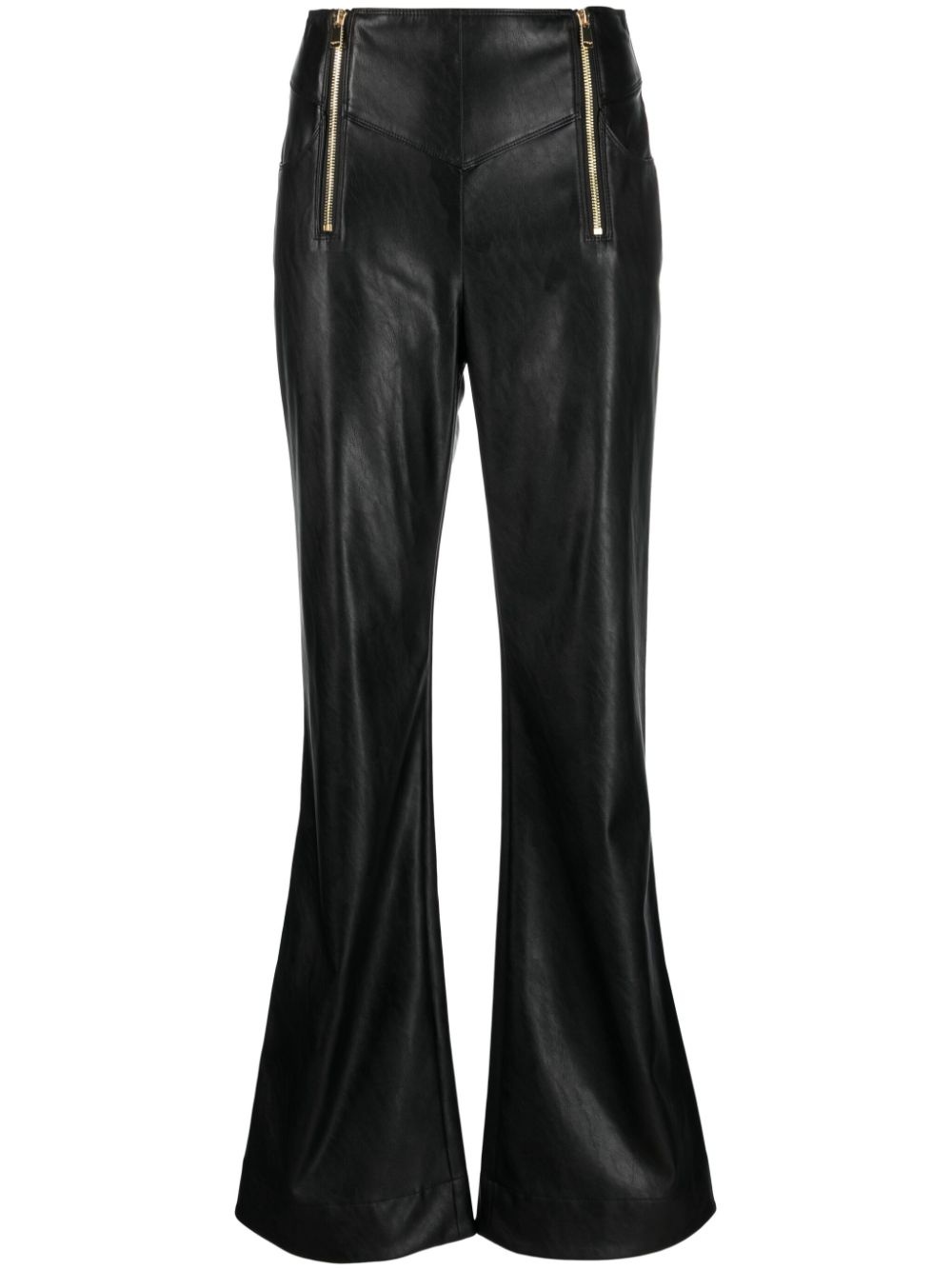 faux-leather flared trouser - 1