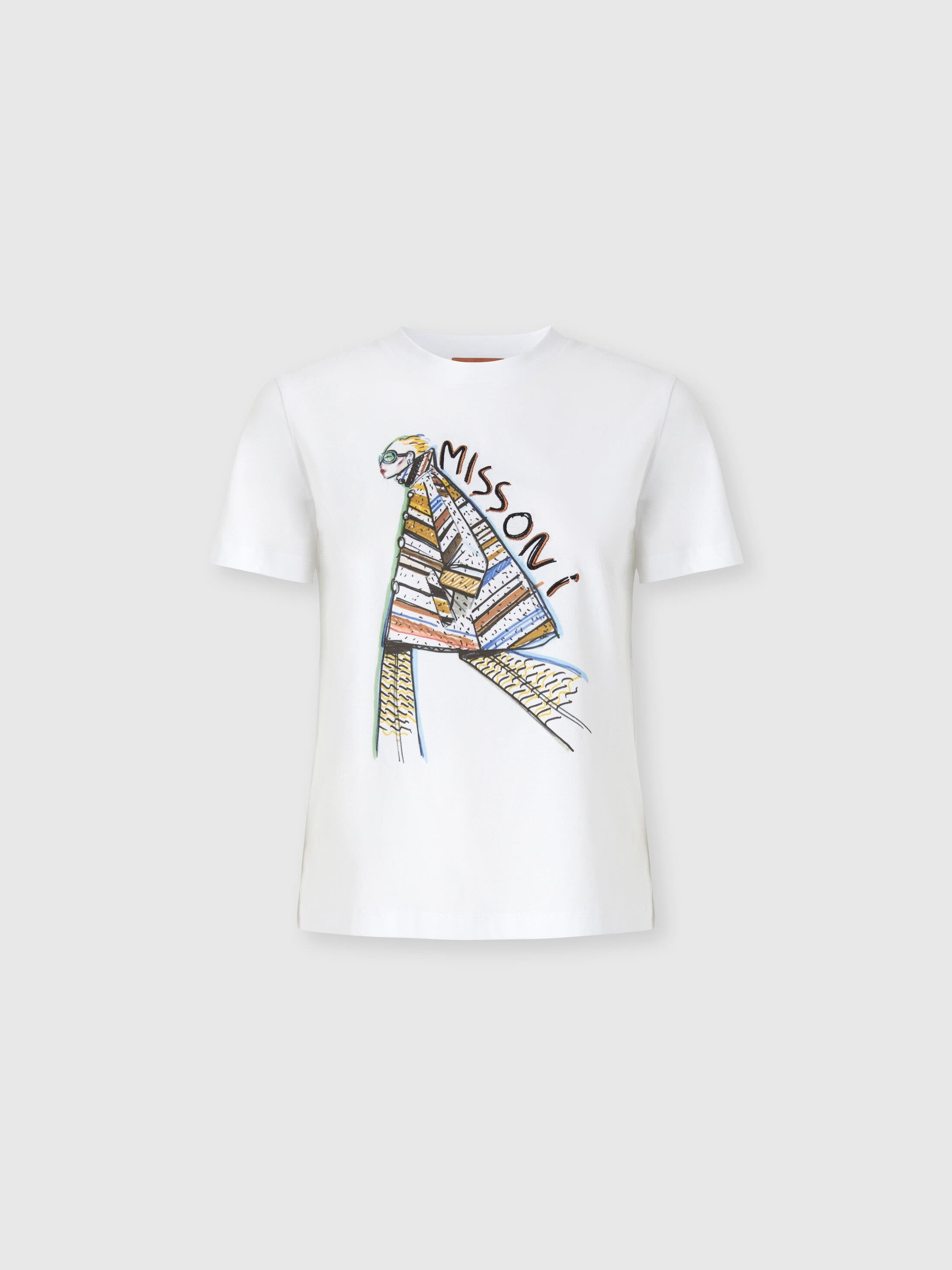 Missoni Short Sleeve T-shirt With Print And Logo in White at Nordstrom - 1