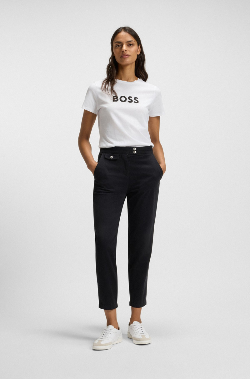 BOSS COTTON T-SHIRT WITH CONTRAST LOGO STRIPE outlook
