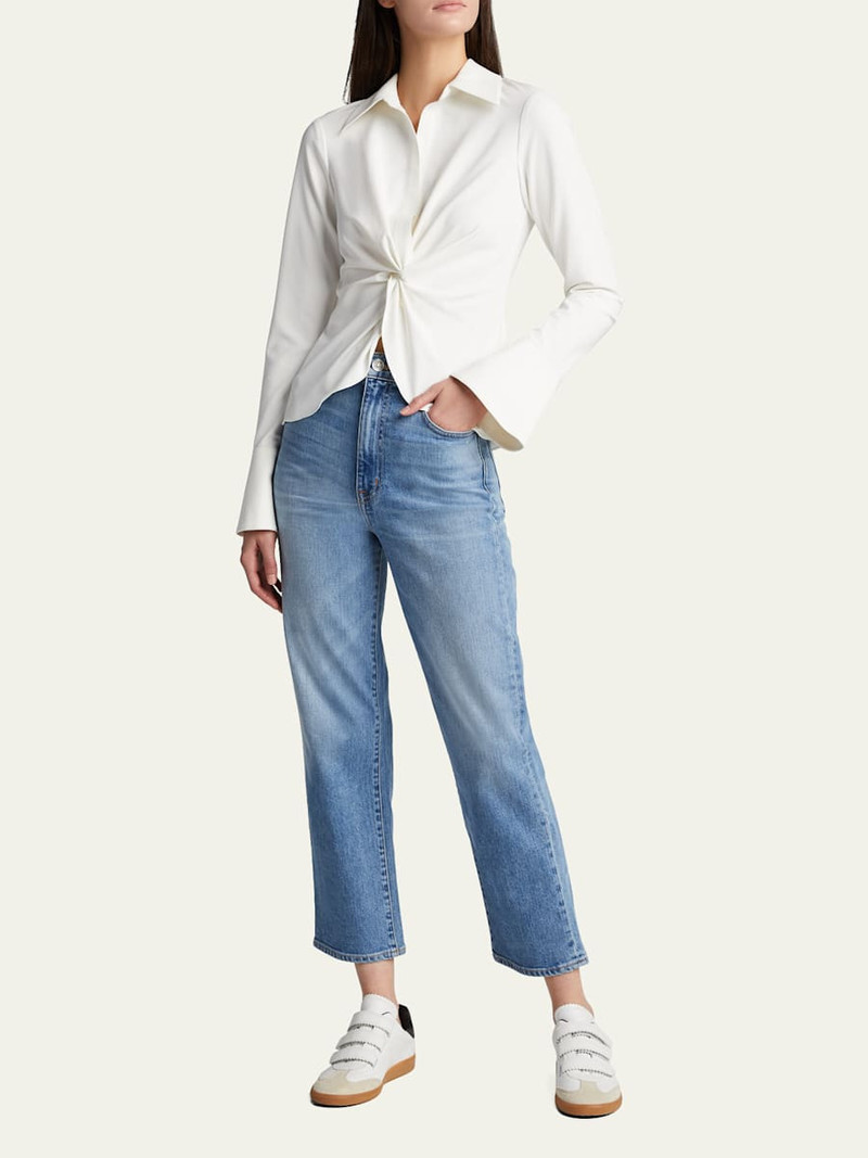 Cinq à Sept McKenna Long-Sleeve Collared Top outlook