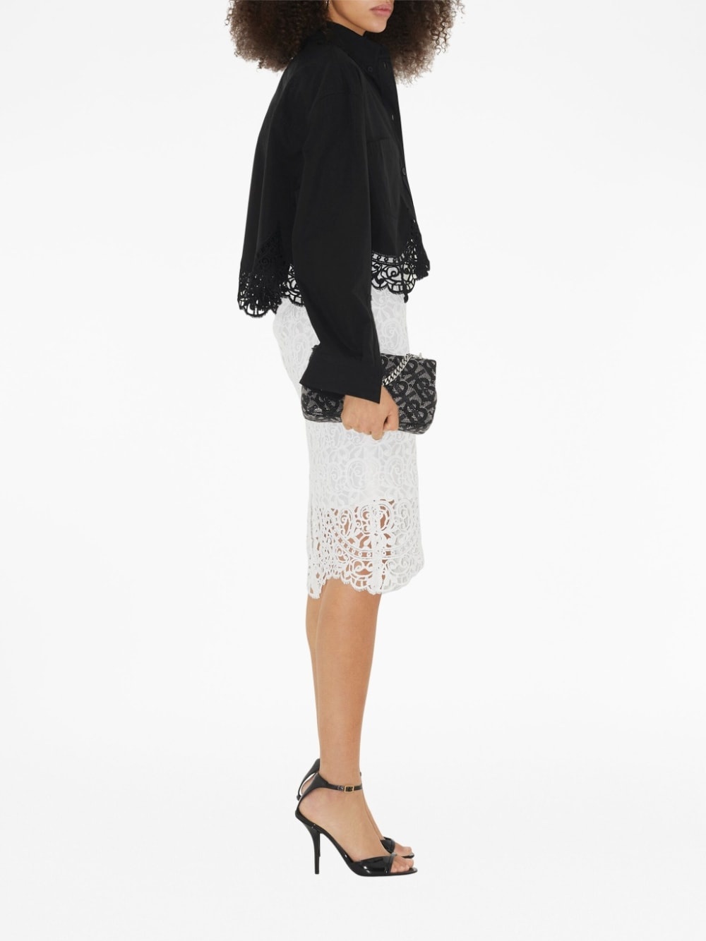 macramé-lace pencil skirt - 3