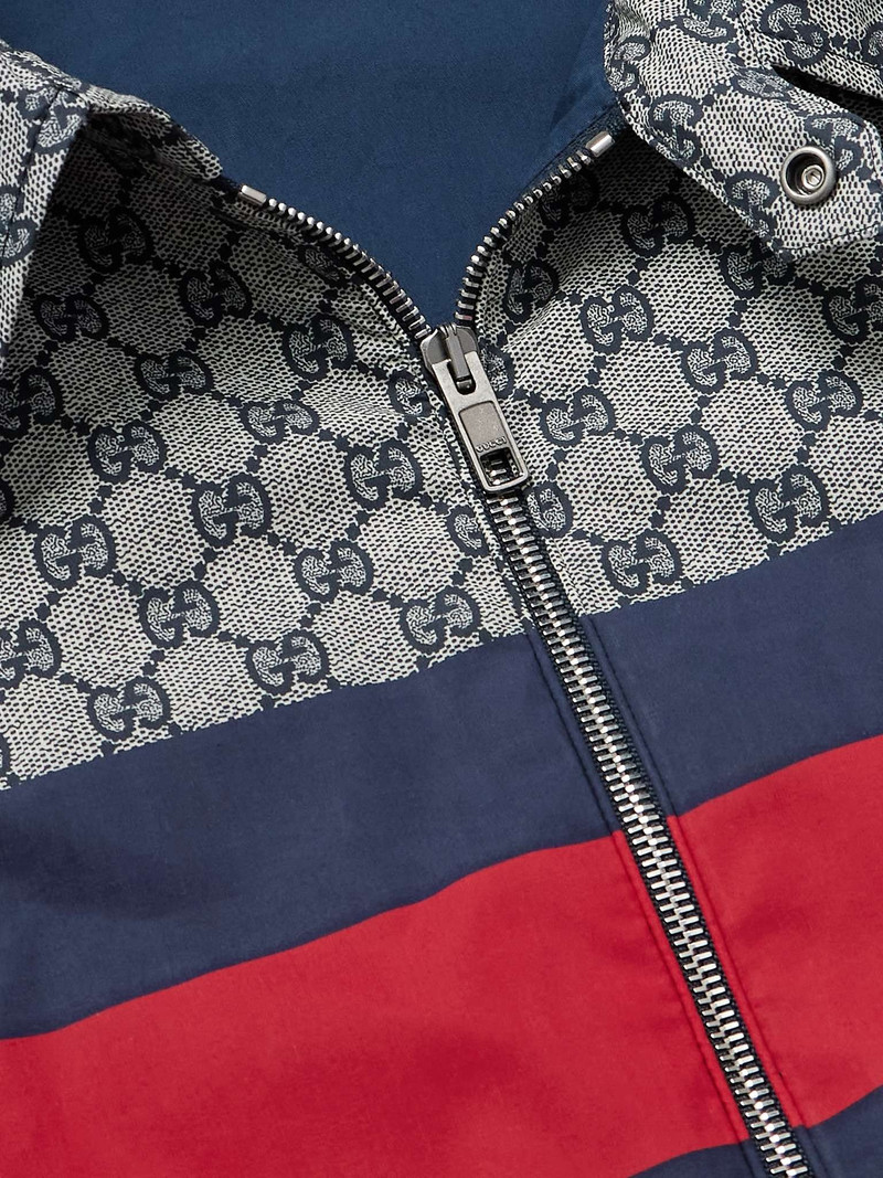 Shell-Trimmed Logo-Print Cotton-Poplin Blouson Jacket 5