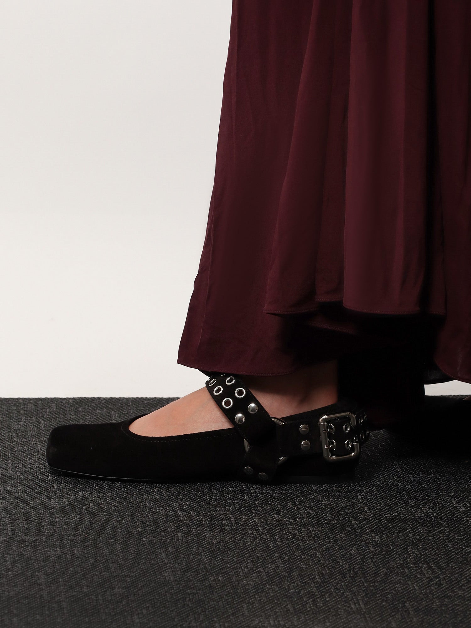 Alaia Suede Biker Flat Ballerinas - 2
