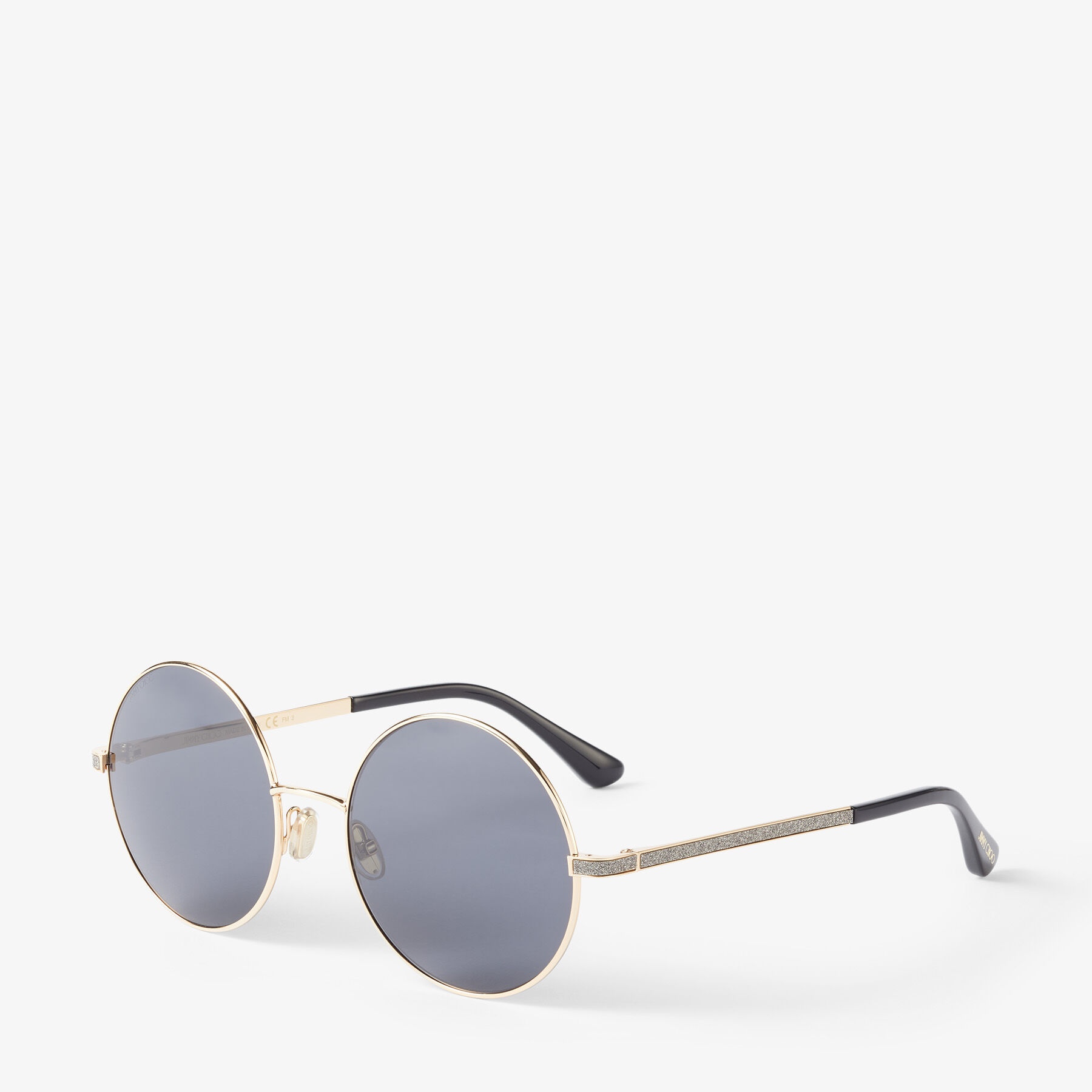 Oriane
Black and Gold Round-Frame Sunglasses - 3