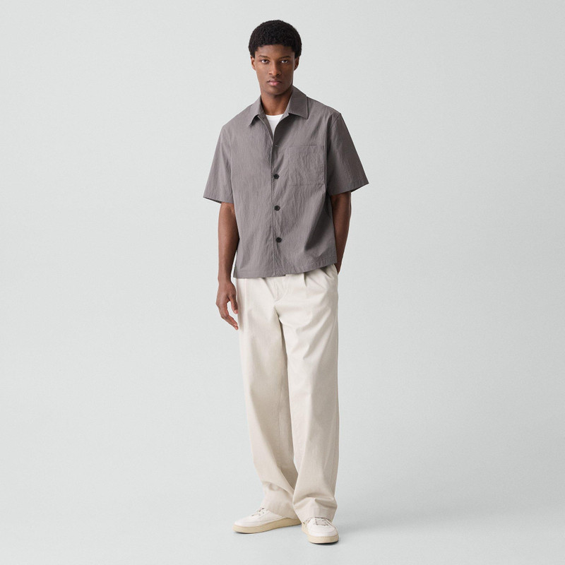 Theory Short-Sleeve Overshirt in Textured Nylon outlook