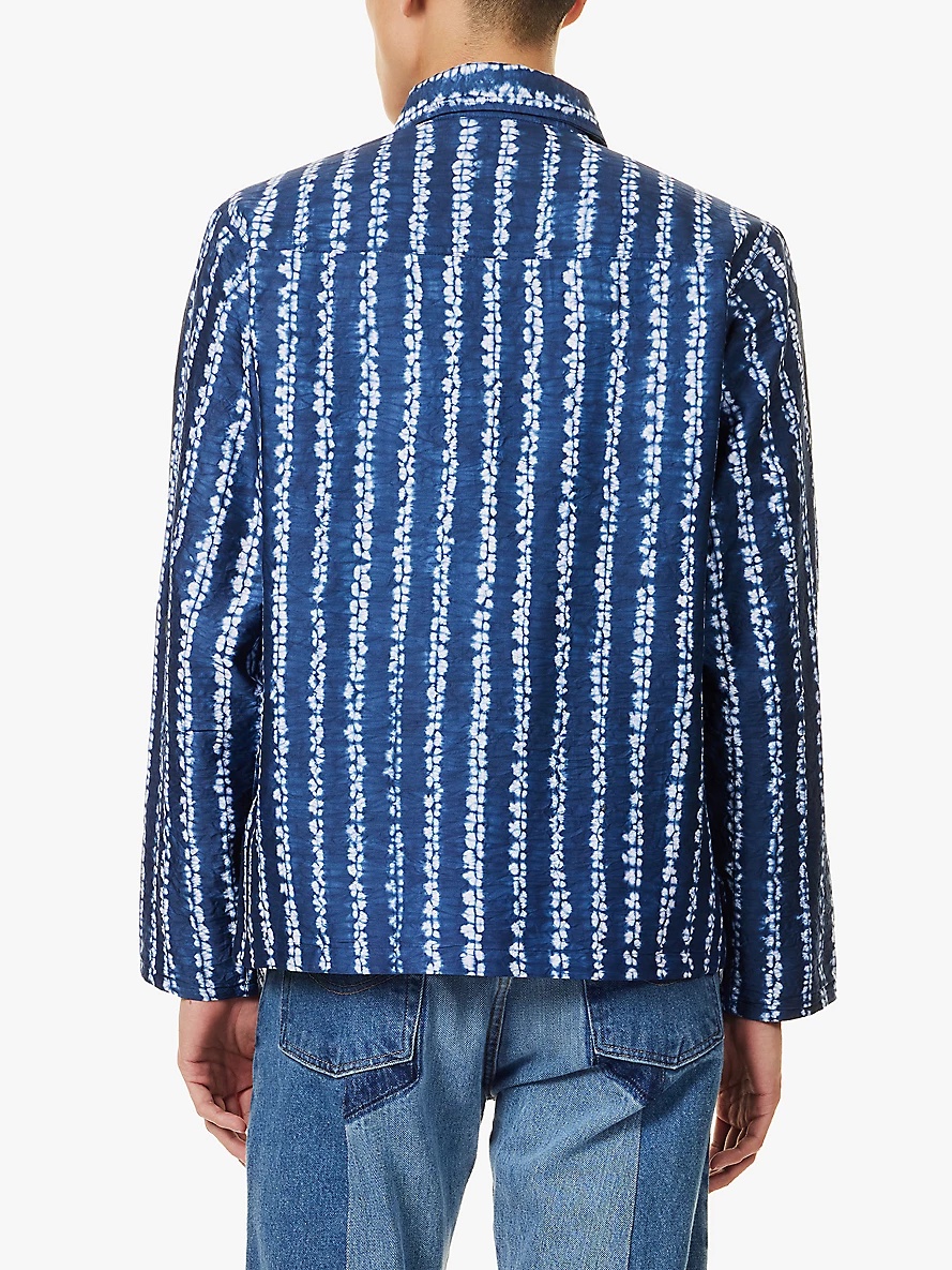 Abstract-print long-sleeve silk shirt - 4